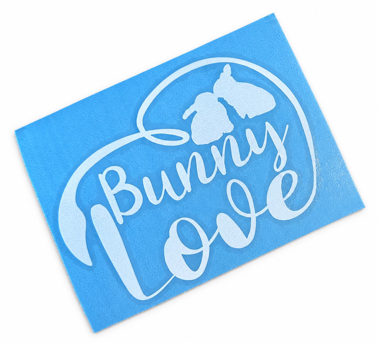 Collant Bunny Love blanc sur son support bleu, fond blanc