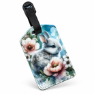 Étiquette pour valise – Lapin blanc yeux bleus