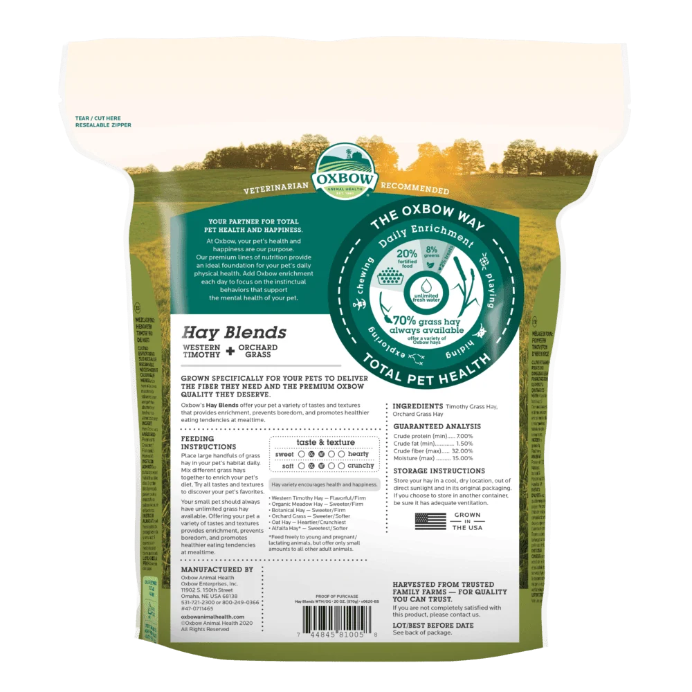 Oxbow Hay Blends 20 oz - arrière