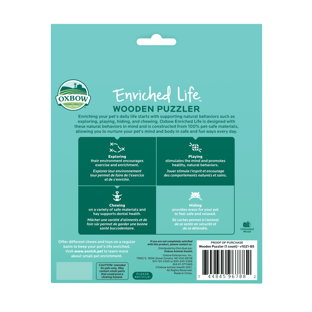 Puzzle en bois Oxbow Enriched Life - emballage arrière